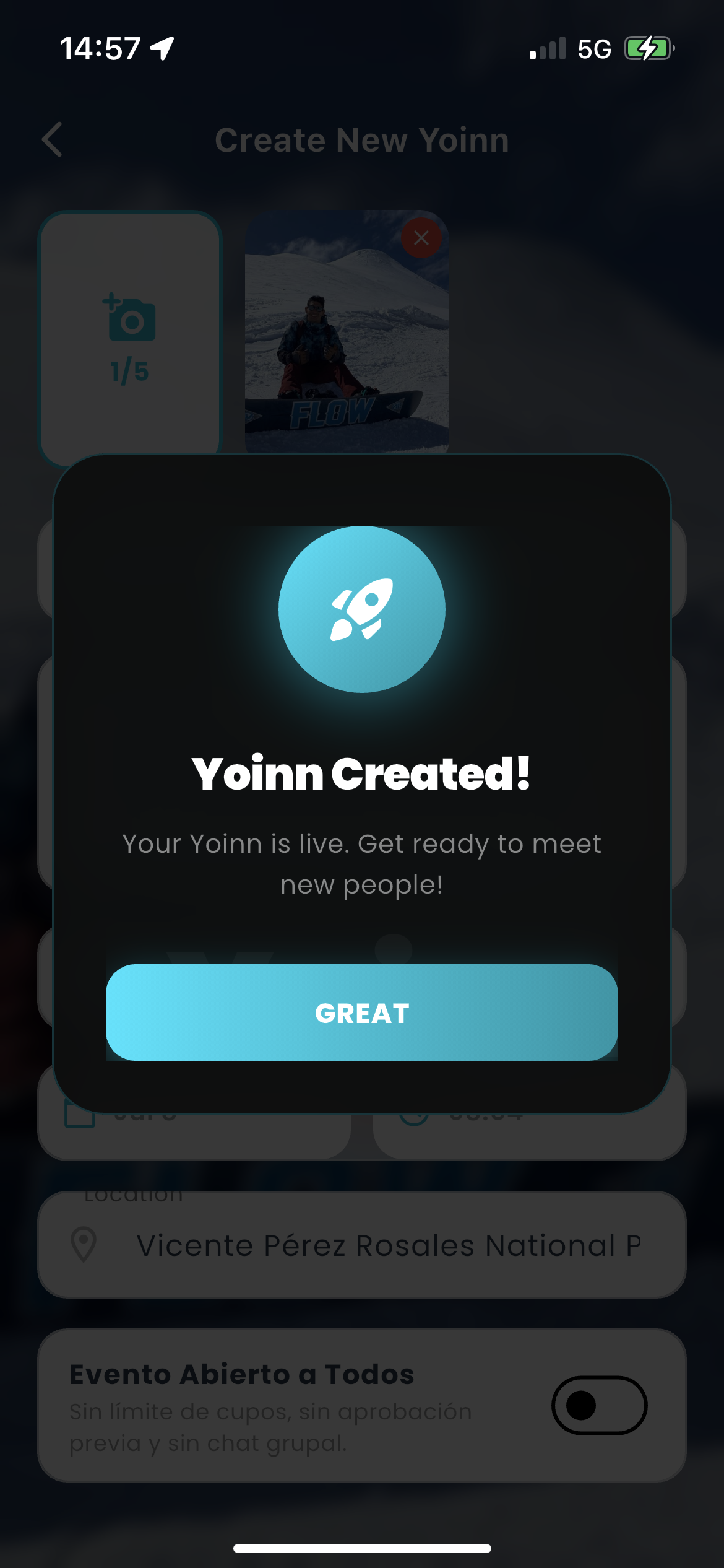 Actividad confirmada en Yoinn